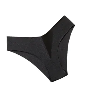 Mujer sexy bragas sin costuras seda de hielo transpirable V-forma ropa interior cómoda