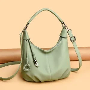 Women Casual PU Leather Shoulder Bag Large Capacity Tote Hobo Bag Minimalist Daily Commuting Handbag Purse