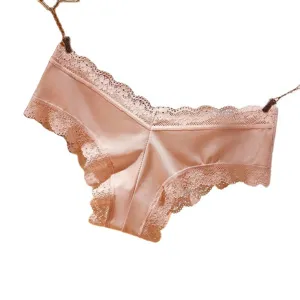 Vrouwen lage taille sexy kant ijs zijde slipje ademend naadloze slip ondergoed lingerie