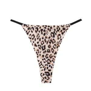 Leopard print thong detail shot low waist thin side straps breathable underwear womens.