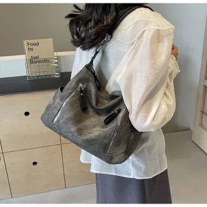 Damen Vintage Farbverlauf Umhängetasche große Kapazität lässige Pendler Handtasche stilvoll