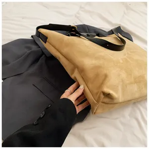 Damen große Kapazität Wildleder Shopper Tasche retro Schultertasche Herbst Winter chic