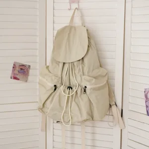 Koreanischer lässiger Rucksack mit Kordelzug, große Kapazität für Studenten und Alltag.