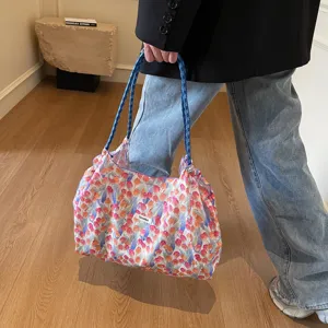 Koreanischer Stil Sommer große Kapazität Blumen Kordelzug Tote Bag für Damen Mode