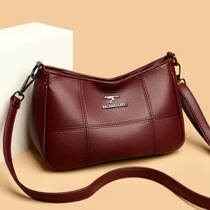Damen Retro Weichleder Umhängetasche Lässige Große Kapazität Schultertasche für Frauen