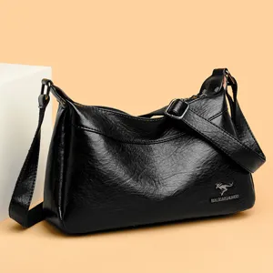 Damen Casual PU Leder Umhängetasche Große Kapazität Weiche Leder Schultertasche Mode Reise Handtasche