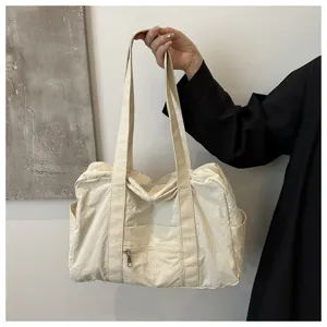Minimalistische einfarbige Utility-Stil Damen Freizeit grosse Schulter-Tote-Tasche alltag