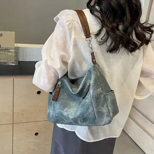 Damen Retro Gradient Umhängetasche Große Kapazität Pendeln PU Handtasche Casual Vielseitige Tote