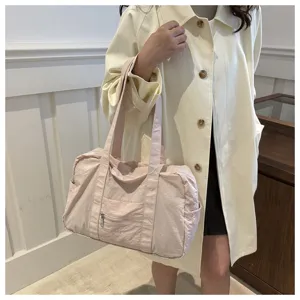 Freizeit einfarbig Utility Stil Damen Sport Umhängetasche große Kapazität Shopper Tasche