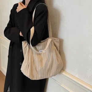 Lässige plissierte Canvas Tote Tasche für Damen, große Schultertasche für den Alltag.