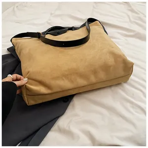 Damentasche Wildleder Shopper große Kapazität Umhängetasche Retro lässige Tasche Handtasche