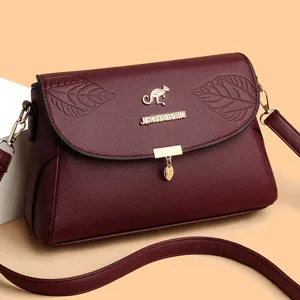 Damen PU Leder Umhängetasche Mode Geprägte Schultertasche Vintage Casual Tote Tasche Große Kapazität Handtasche