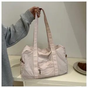 Lässiger einfarbiger Utility-Stil große Kapazität Canvas Shopper Tasche für Damen Alltag