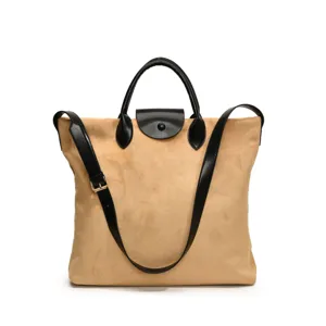 Wildleder Shopper Tasche fuer Damen groosse Kapazitaet Umhaengetasche Vintage Schultertasche