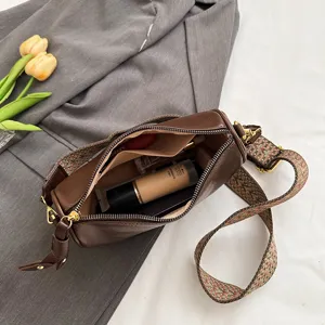 Damen Retro zylindrische Umhängetasche Vintage Schultertasche lässige Handtasche.