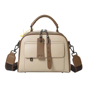 Modische Damen Umhängetasche in Kontrastfarbe, vielseitige Henkeltasche für den Alltag.