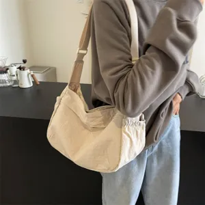 Damen Casual Nylon Umhängetasche Große Kapazität Knödel Tasche Einsteckfarbe Leichte Schulter Tasche Tägliche Pendler Handtasche