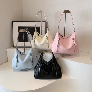 Damen Mode große Kapazität Umhängetasche Retro lässige Tasche mehrfarbige elegante Handtasche