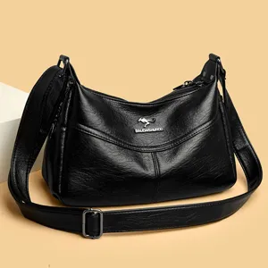 Damen große Kapazität Schulter Umhängetasche, weiches Leder Alltag lässige Handtasche.