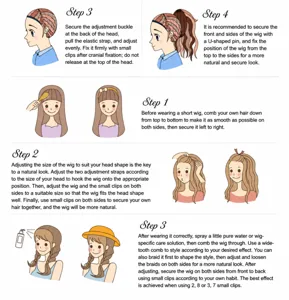 Detailed wig wearing guide and step-by-step instructions for cosplay styling success.