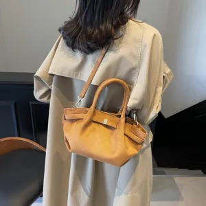 Vintage Wildleder Damen Umhängetasche mit große Kapazität Shopper Tasche für Herbst Winter