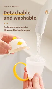 Silicone egg cup detail view showing detachable components for easy cleaning and washing.