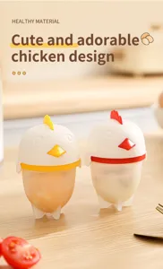 Cute silicone egg boiler with adorable chicken design, heat-resistant and non-stick for home use.