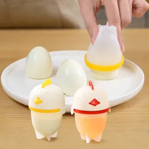 Cute cartoon silicone egg boiler mold set non-stick kitchen cooking gadget easy release