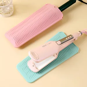 Tappetino di Isolamento Termico in Silicone per Arricciacapelli Borsa di Stoccaggio Portatile per Piastra per Capelli Accessori per Styling