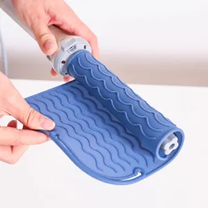 Tappetino termoresistente in silicone per ferro arricciacapelli custodia di stoccaggio antiscivolo