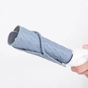 Custodia in silicone resistente al calore per ferro arricciacapelli supporto grigio