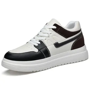 White and black casual platform sneakers for men and women with lightweight design
