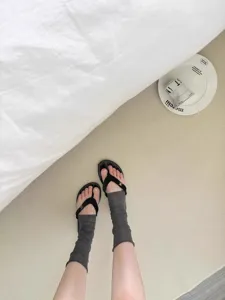 Korean style ultra-thin seamless stirrup socks summer breathable grey long stockings