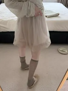 Spring summer thin basic versatile stacked leg warmers ins style ballet footless socks