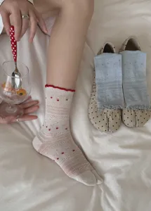 Chaussettes Tabi fines d'été pour femmes respirantes ajourées nœud dentelle mignonnes détail