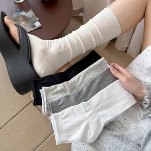 Women airy stirrup leg warmers spring summer hollow out slouchy socks ballet style