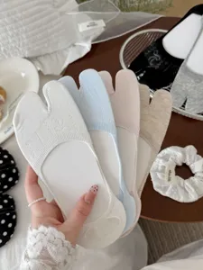 Summer thin tabi socks solid color bow low cut invisible boat socks for women comfortable daily wear