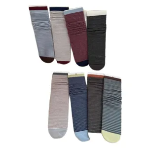 Retro gestreepte middelhoge sokken voor dames, vintage college stijl casual lange sokken.