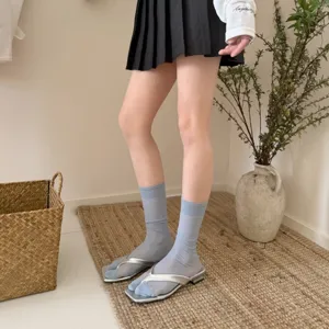 Calzini tabi in mesh azzurro ghiaccio traspiranti da donna sottili estivi alla moda