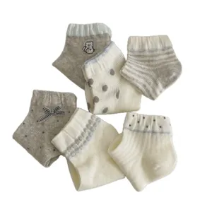 Carine calze corte donna estate sottile traspirante fiocco pois ricamo orsetto calzini