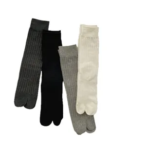 Comfortable ribbed split-toe socks in multi-colors, soft knit cotton daily wear socks for women.