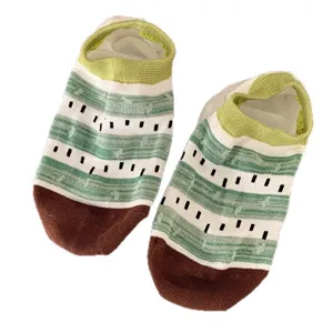 Japanese style women short socks summer thin cute low cut boat socks color block cotton socks