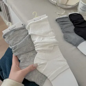 Women spring summer thin silk stirrup leg warmers stack socks ballet style long socks
