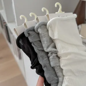 Women thin slouch socks ballet style summer long leg warmers white grey black set