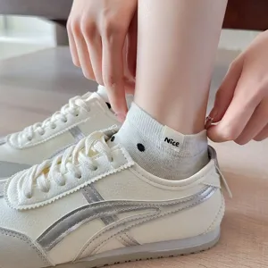 Women cute polka dot ankle socks with nice label breathable thin cotton low cut socks