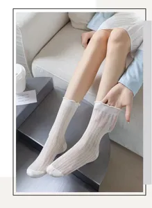 Calzini estivi sottili in pizzo da donna stile balletto bianchi slouch carini moda