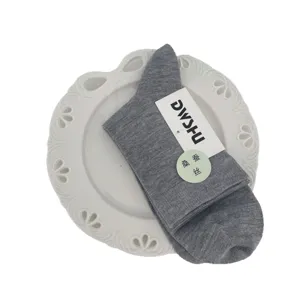 Grey mulberry silk mid-tube socks, minimalist solid color breathable spring summer socks