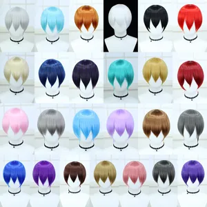 Korte Cosplay Pruik Hogetemperatuurvezel Synthetisch Haar Anime Pruik Voor Feest Styling Dagelijks