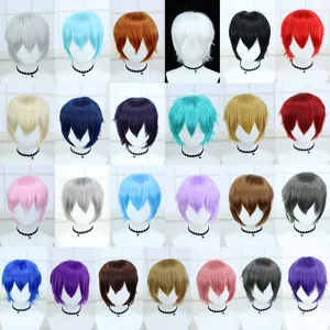 Cosplay Short Wig Heat Resistant Fiber Anime Wig Bob Hair Wig Natural Styling Wig For Party Daily Use Unisex