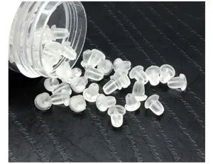 Transparente Plastik Ohrstopper Stopper fuer DIY Ohrringe Schmuckzubehoer Ersatzteile.